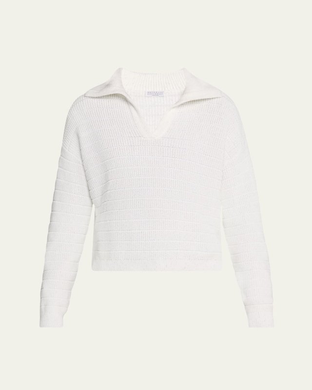 Johnny Collar Cotton English Ribbed Sweat